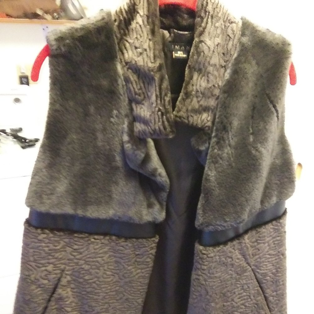 IMAN Brown Fax Fur Vest size M/L